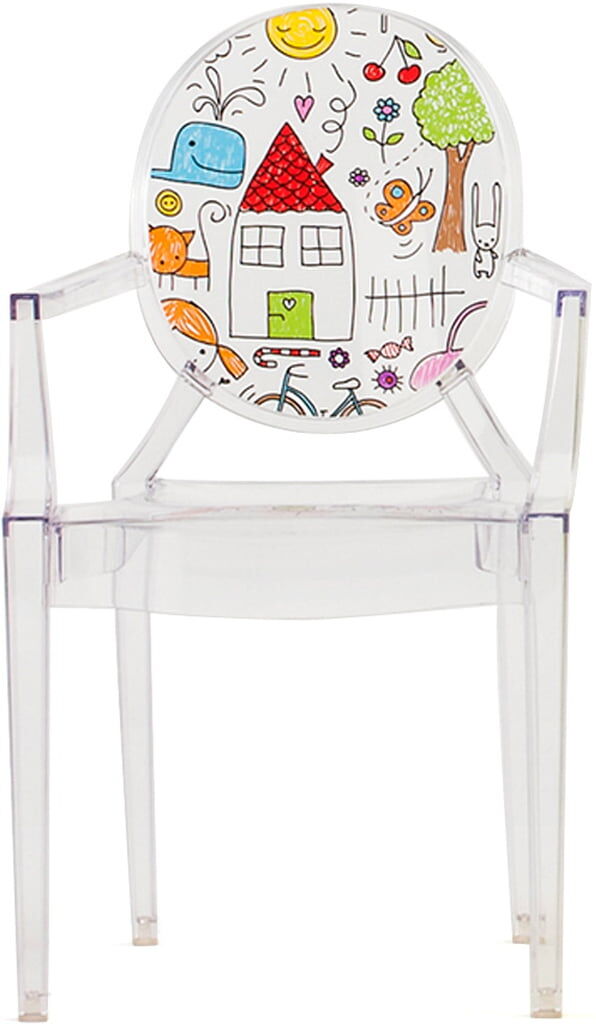 Kartell - Lou Lou Ghost Kinderstuhl, transparent / sketch