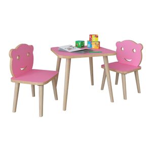 LiLuLa børneværelsessæt bord og stole pink.