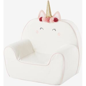 VERTBAUDET Sillón de espuma personalizable Unicornio blanco claro liso con motivos