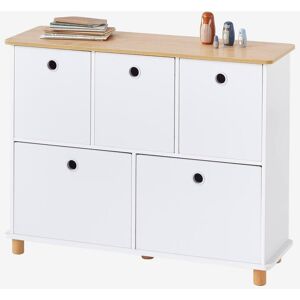 VERTBAUDET Mueble para organización 5 compartimentos Línea Ptilou blanco claro liso