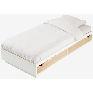 VERTBAUDET Cama plataforma infantil con cajones Línea School blanco claro bicolor/multicolo