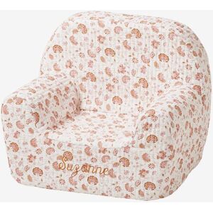 VERTBAUDET Sillón de espuma de gasa de algodón personalizable India Folk rosa estampado