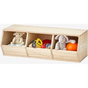 VERTBAUDET Mueble 3 cajas Toys beige claro liso con motivos