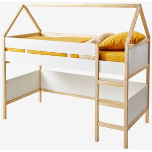 VERTBAUDET Cama media altura Cabaña blanco claro bicolor/multicolo