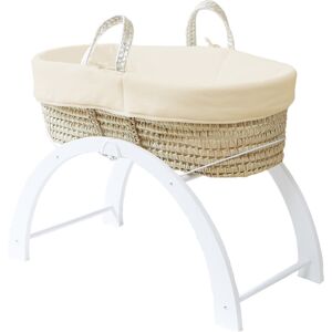 Premiers Moments Moisés con funda de algodón orgánico crema - soporte reversible blanco