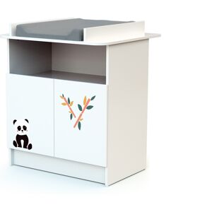 Webaby Cambiador de 2 puertas panda en madera