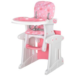 Homcom Silla elevada para bebé 57 x 59 x 105 cm color rosa