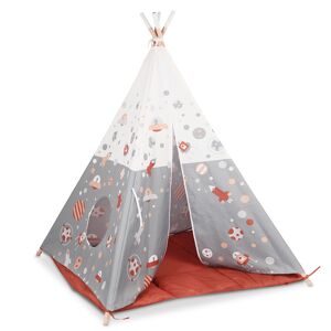 Beeloom Tienda tipi infantil de madera natural y poliester impermeable gris