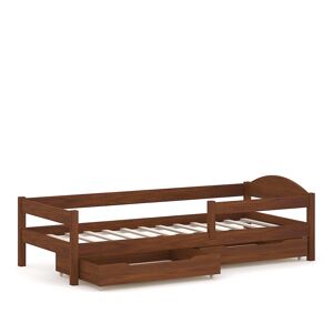 WNM Group Cama individual de pino macizo 180x80 palisandro