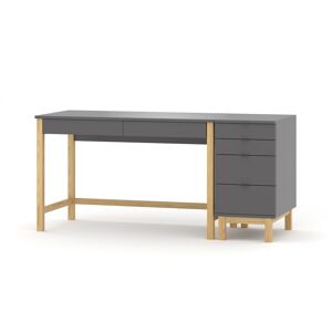 WNM Group Escritorio infantil en madera maciza de pino&MDF 120x60 gris oscuro