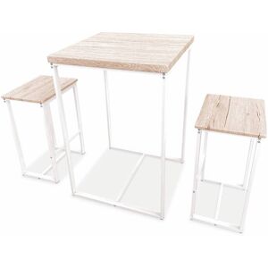 sweeek Juego de mesa alta con 2 taburetes de bar