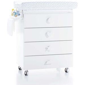 Alondra Mueble-bañera-cómoda con ruedas (2en1) blanco