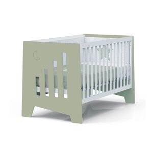 Alondra Cuna bebé verde-oliva convertible en escritorio 70x140 cm (2en1)