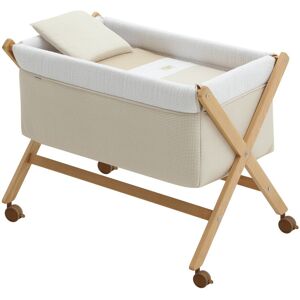 Cambrass Minicuna Tijera Madera bebé con vestidura algodón Beige 55x87x74 cm