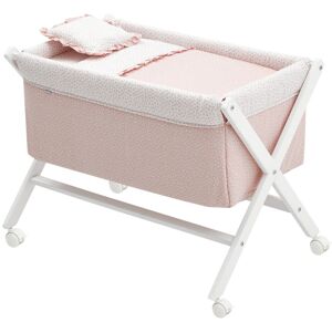 Cambrass Minicuna Tijera Madera bebé con vestidura algodón Rosa 55x87x74 cm