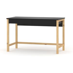 WNM Group Escritorio infantil en madera maciza de pino&MDF 120x60 negro