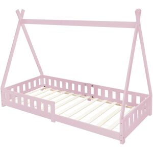 ML-Design Cama infantil tipi anticaída rosa en madera 200x90cm