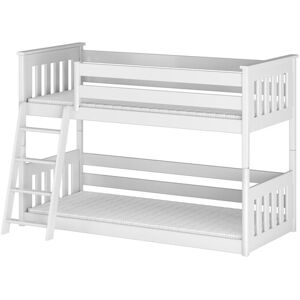 AKL FURNITURE Cama para niño Madera de pino Blanco 80x180