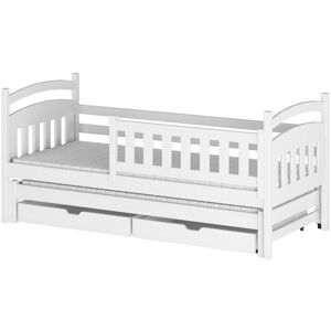 AKL FURNITURE Cama para niño Madera de pino Blanco 80x180