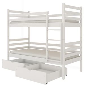 AKL FURNITURE Cama para niño Madera de pino Blanco 80x180