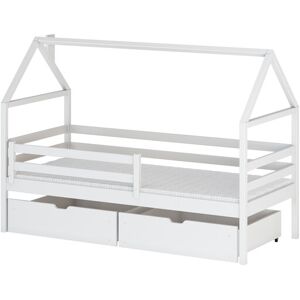 AKL FURNITURE Cama para niño Madera de pino Blanco 80x180