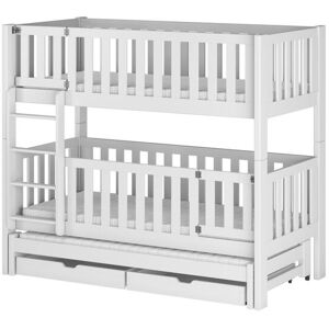 AKL FURNITURE Cama para niño Madera de pino Blanco 80x180