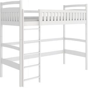 AKL FURNITURE Cama para niño Madera de pino Blanco 80x180