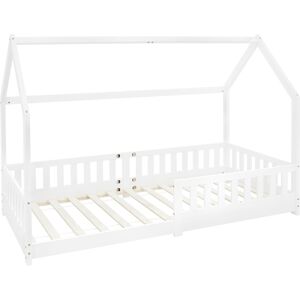 ML-Design Cama infantil forma de casa blanca con colchón 90x200 cm