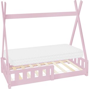 ML-Design Cama infantil tipi rosa con colchón espuma fría 70x140 cm