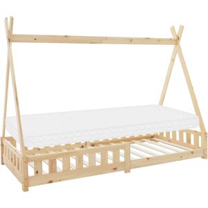 ML-Design Cama infantil tipi natural con colchón espuma fría 90x200 cm