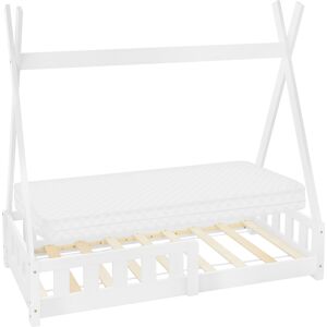 ML-Design Cama infantil tipi blanca con colchón espuma fría 70x140 cm