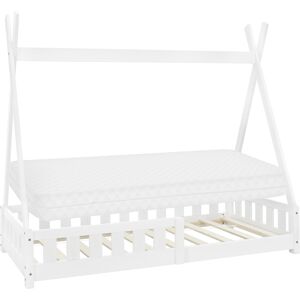 ML-Design Cama infantil tipi blanca con colchón espuma fría 80x160cm