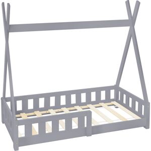 ML-Design Cama infantil tipi anticaída estructura madera pino gris