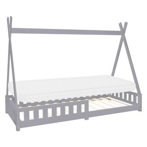 ML-Design Cama infantil tipi gris con colchón espuma fría 90x200 cm