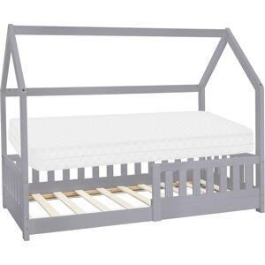 ML-Design Cama infantil gris claro con colchón de espuma fría 80x160 cm