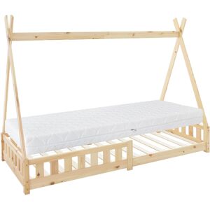 ML-Design Cama infantil tipi natural con colchón oeko 90x200 cm