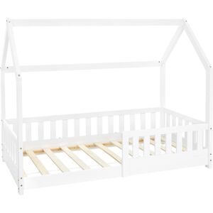 ML-Design Cama infantil blanca en madera de pino 160x80 cm