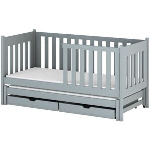 AKL FURNITURE Litera infantil de madera de pino gris 90x200