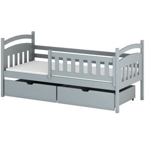 AKL FURNITURE Cama infantil de madera de pino gris 90x200