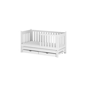 AKL FURNITURE Litera infantil de madera de pino blanca 80x160