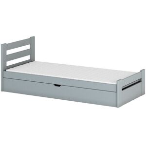 AKL FURNITURE Cama infantil de madera de pino gris 90x200