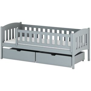 AKL FURNITURE Cama infantil de madera de pino gris 80x200