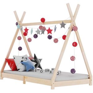 vidaXL Estructura de cama infantil de madera maciza de pino 70x140 cm