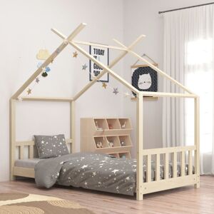 vidaXL Estructura de cama infantil de madera maciza de pino 70x140 cm