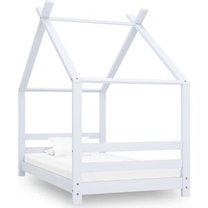 vidaXL Estructura de cama infantil madera maciza pino blanco 80x160 cm