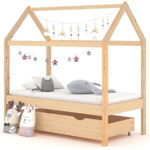 vidaXL Estructura de cama infantil con cajón madera de pino 70x140 cm