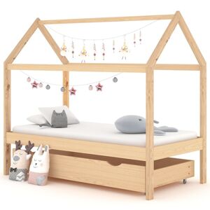 vidaXL Estructura de cama infantil con cajón madera de pino 80x160 cm