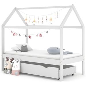 vidaXL Estructura de cama infantil cajón madera pino blanco 80x160 cm