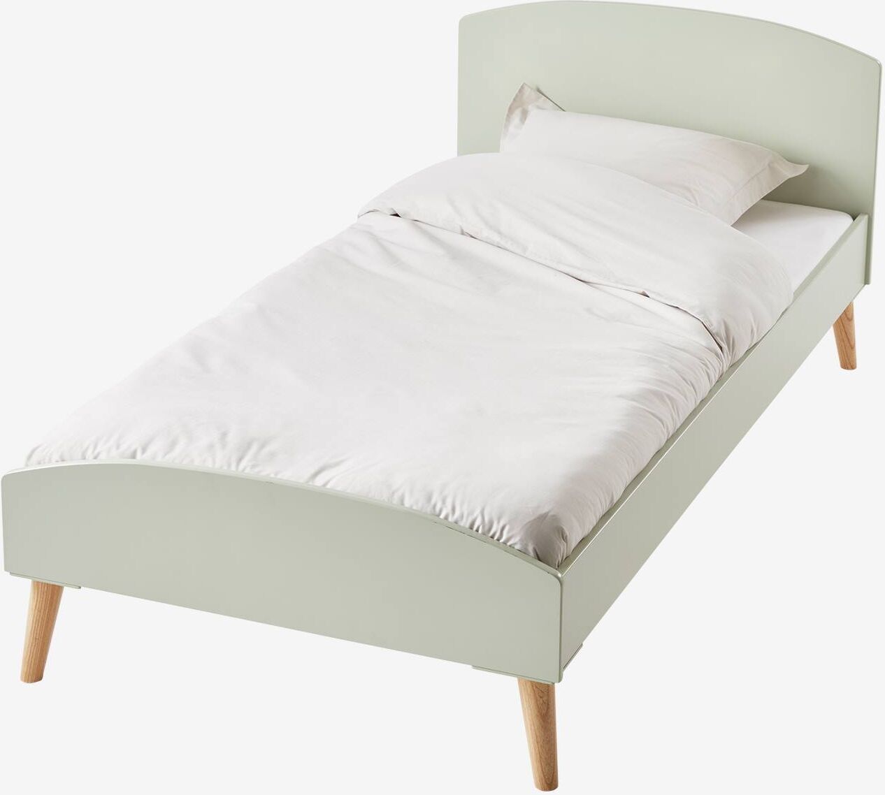 VERTBAUDET Cama infantil LÍNEA CONFETTI verde claro liso