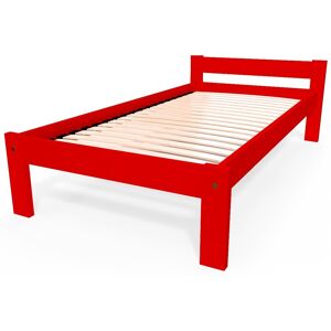 ABC MEUBLES Lit 90x190 enfant en bois hetre Simply 90x190 Rouge